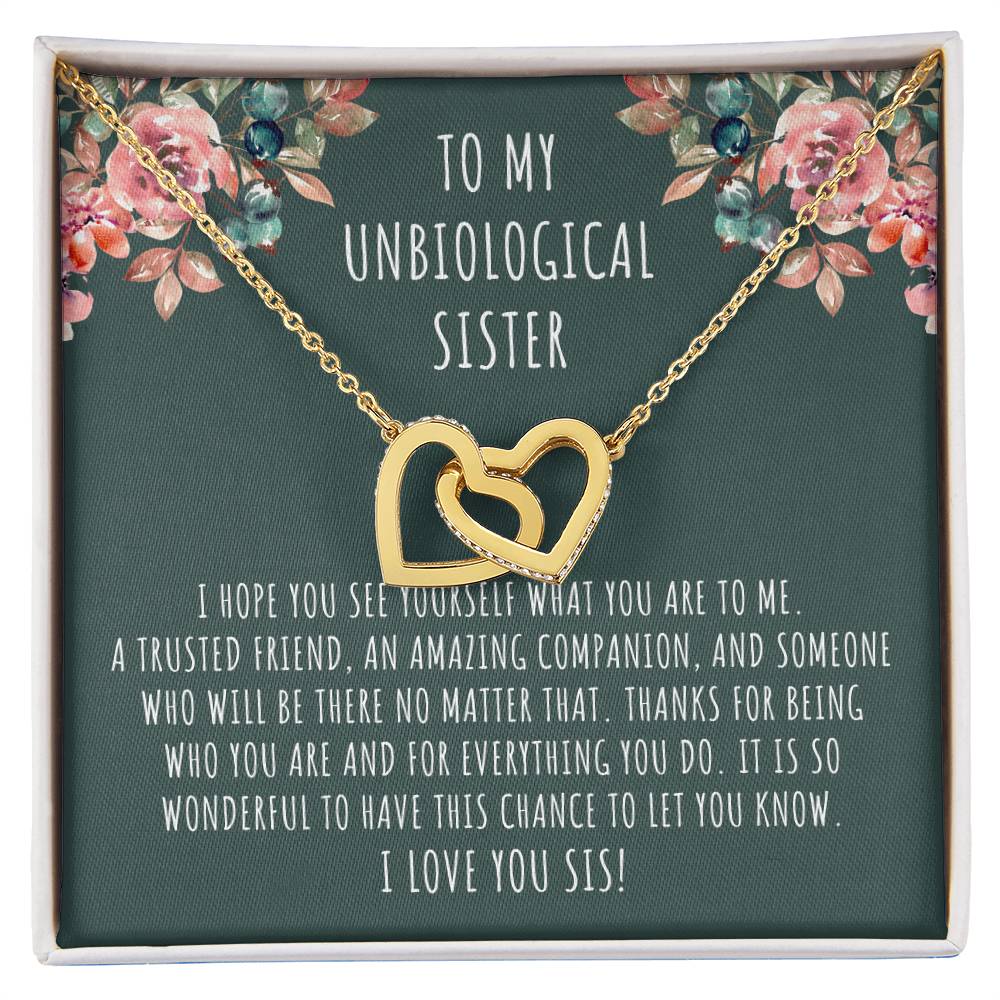 My Unbiological Sister What You Are To Me Interlocked Hearts Necklace Interlocking Hearts Necklace