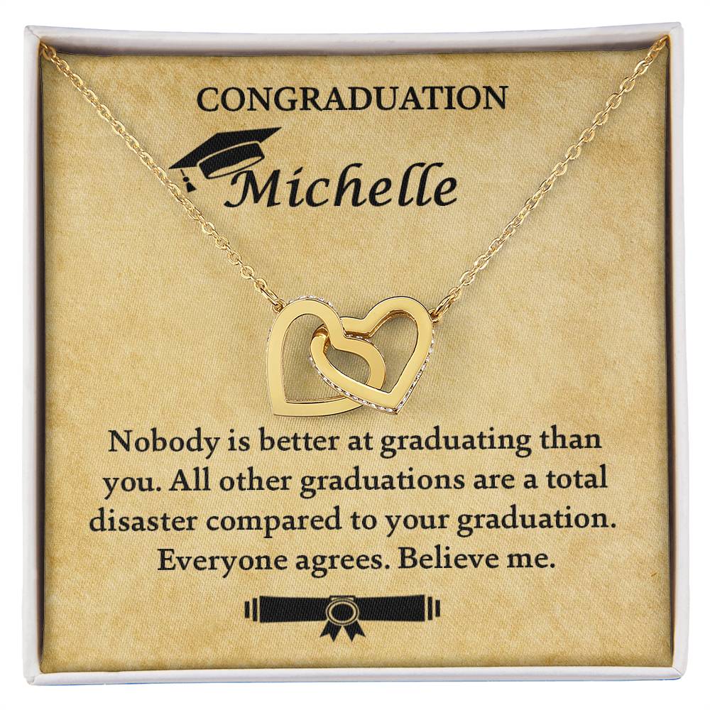 Funny Graduation Gift - Necklace Interlocking Hearts Necklace
