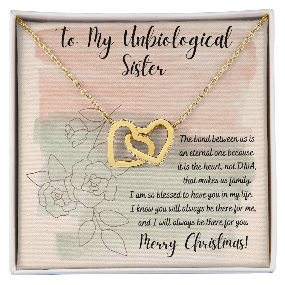 It Is The Heart Not Dna That Makes Family Interlocking Hearts Necklace Gift For Sister