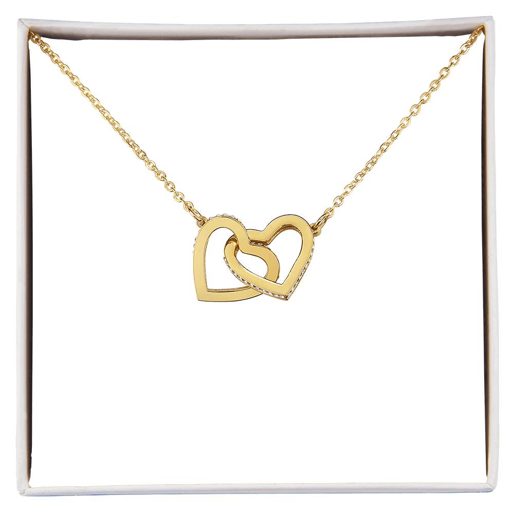 To My Granddaughter Interlocking Hearts Necklace Message Card