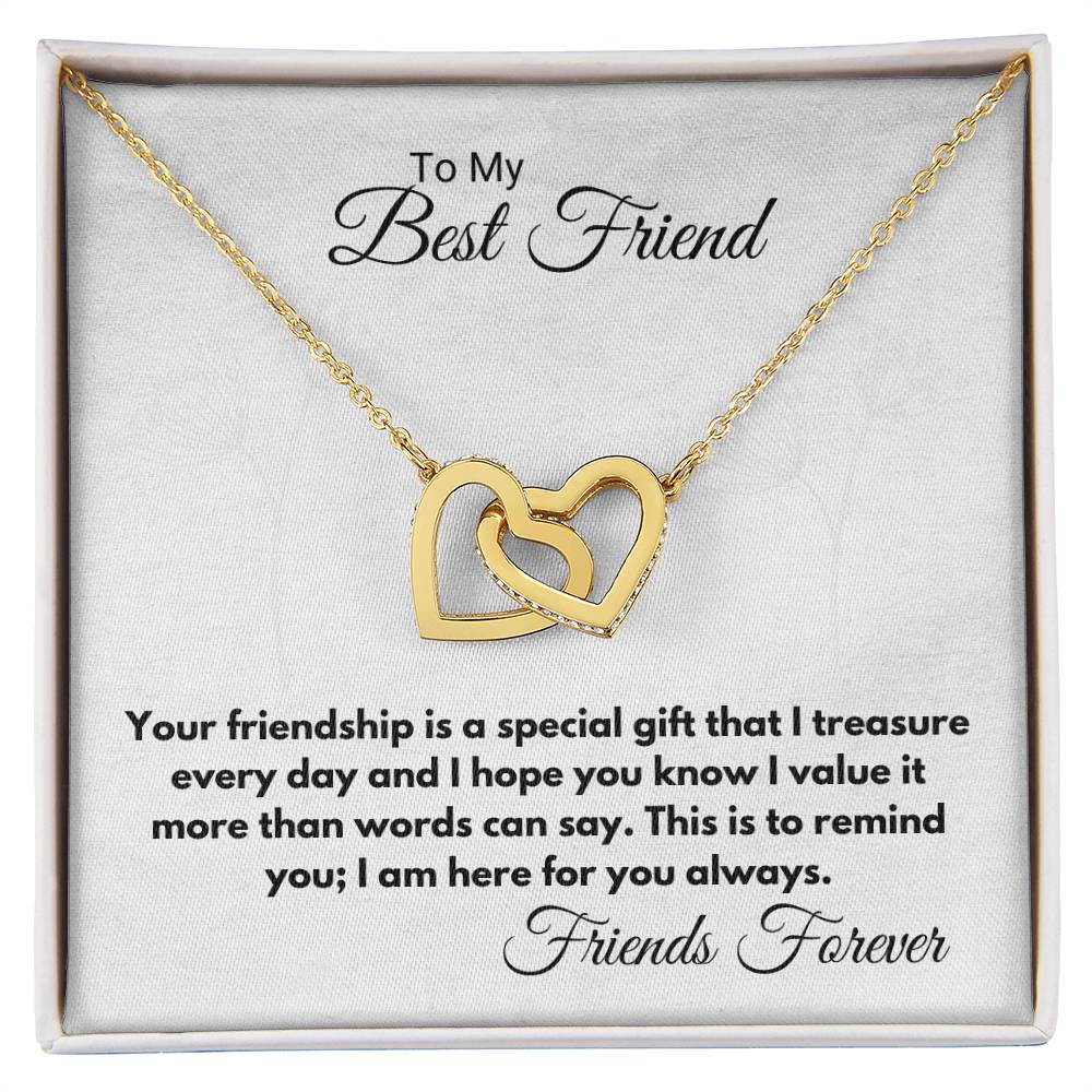 Friendship Special Gift That I Treasure Interlocking Hearts Necklace