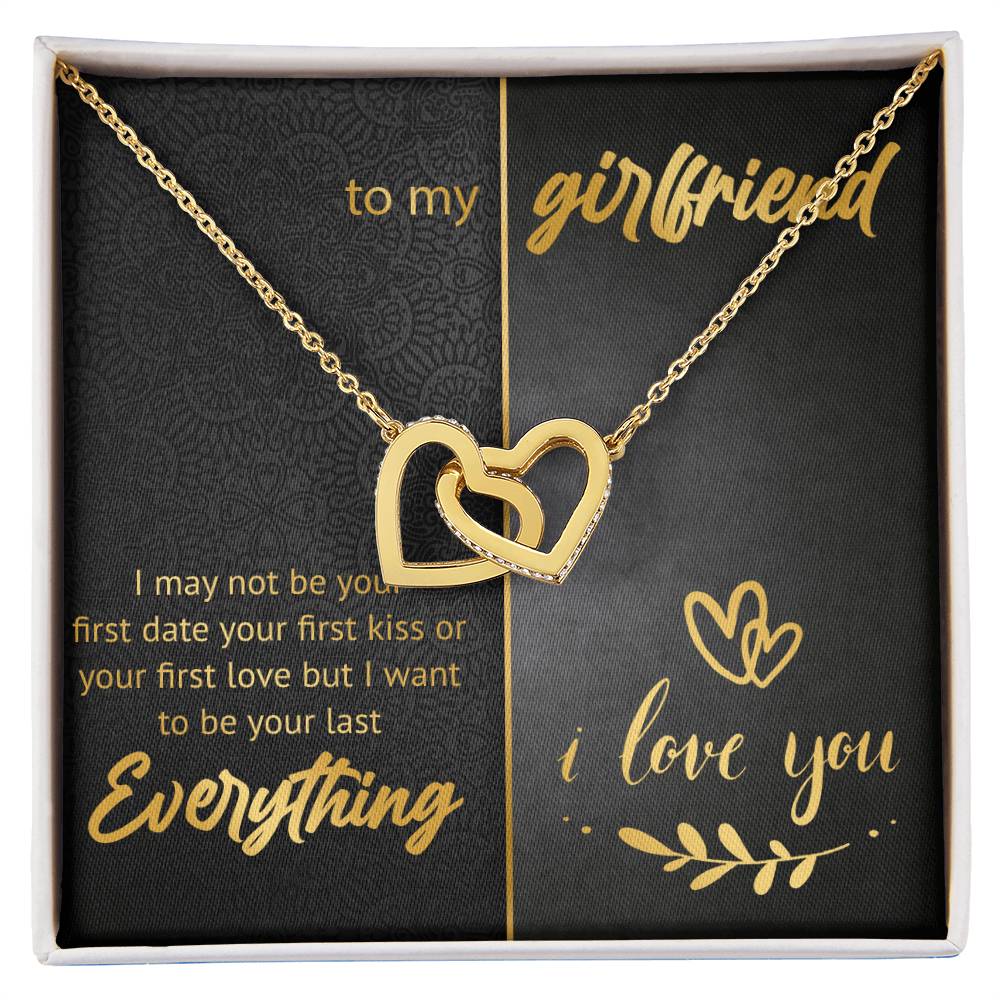 To My Girlfriend - Two Hearts Interlocking Hearts Necklace