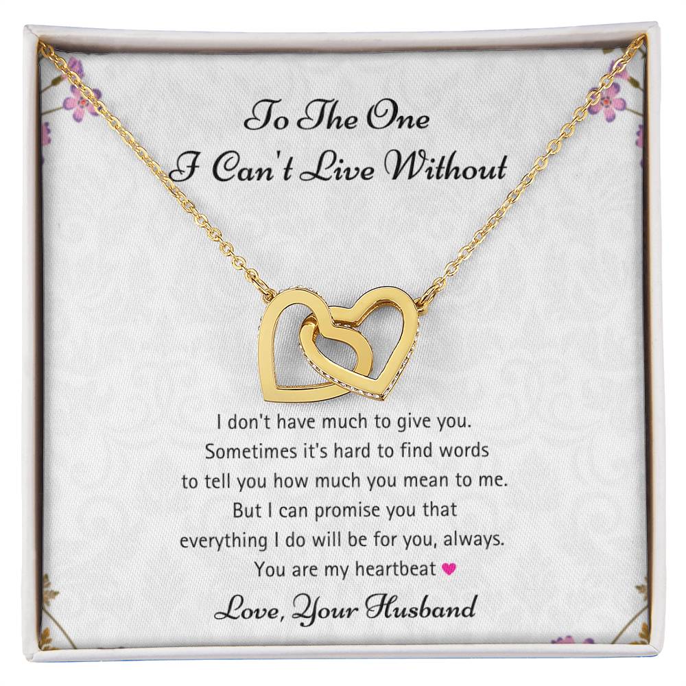You Are My Heartbeat - Necklace Interlocking Hearts Necklace