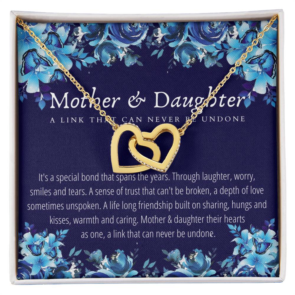 Mother & Daughter - Interlocking Necklace - A Link That Can Never Be Undone Interlocking Hearts Necklace