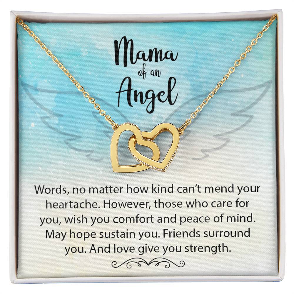 Mama Of An Angel Miscarriage Gift Pregnancy Loss Gift Interlocking Hearts Necklace