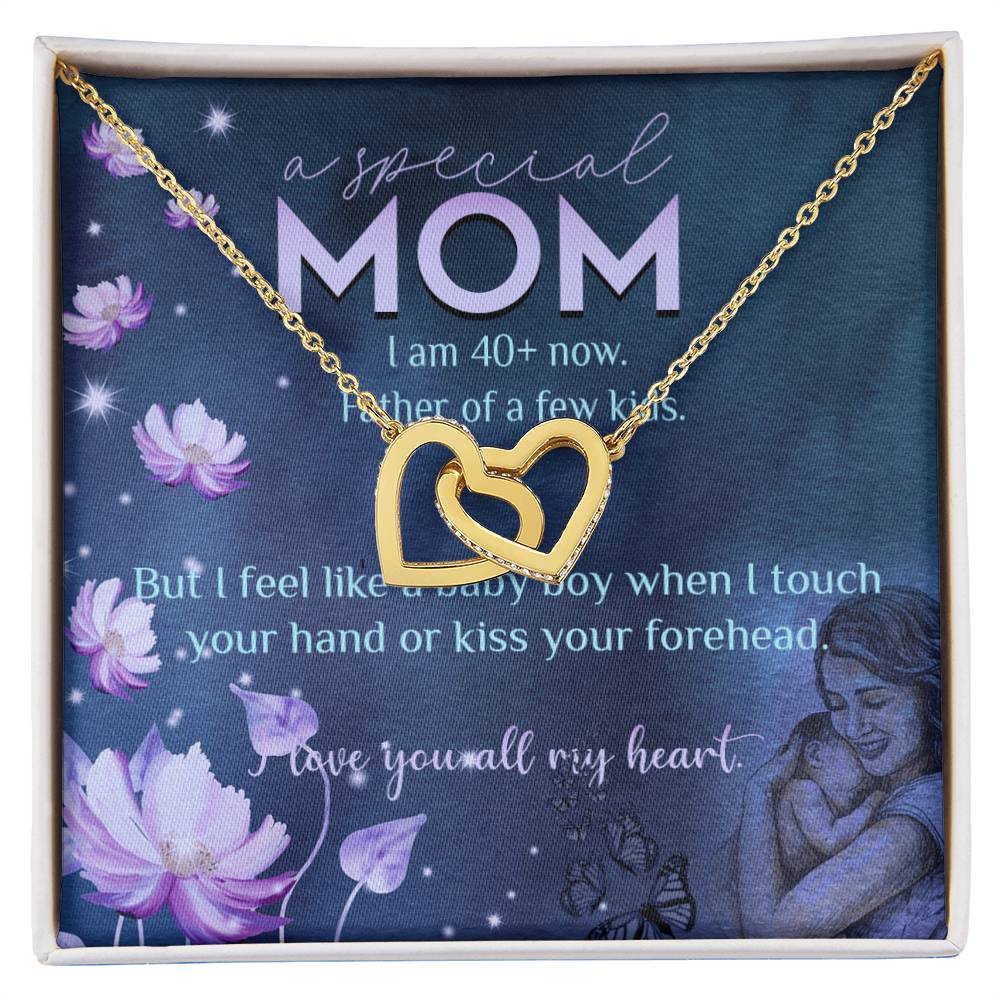 Feel Like Baby Boy Gift For Mom Interlocking Hearts Necklace