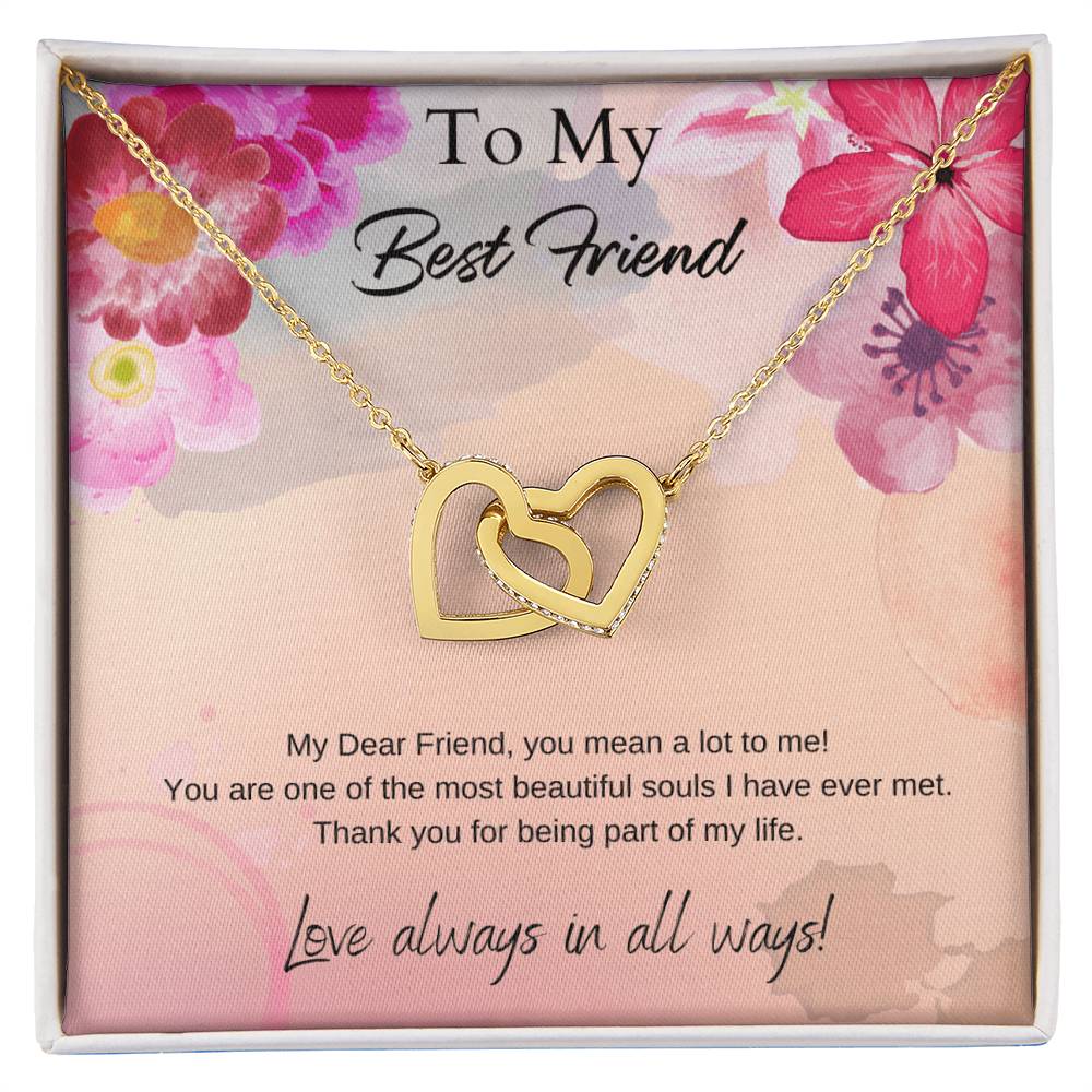 To My Best Friend Interlocking Hearts Necklace