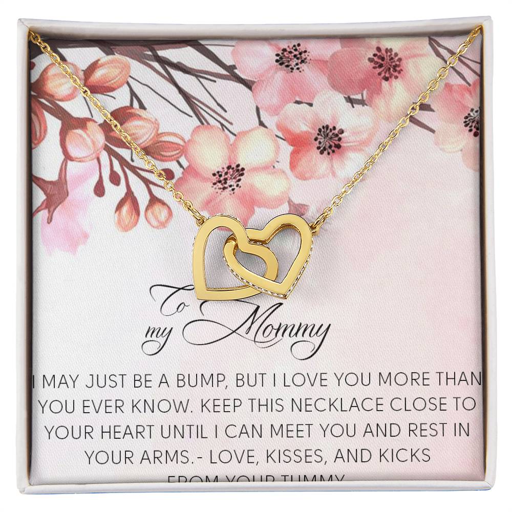 To My Mommy Necklace To My Mommy Message Card Jewelry To My Mom Interlocking Hearts Necklace Necklace For Mom Mommy Birthday Necklace