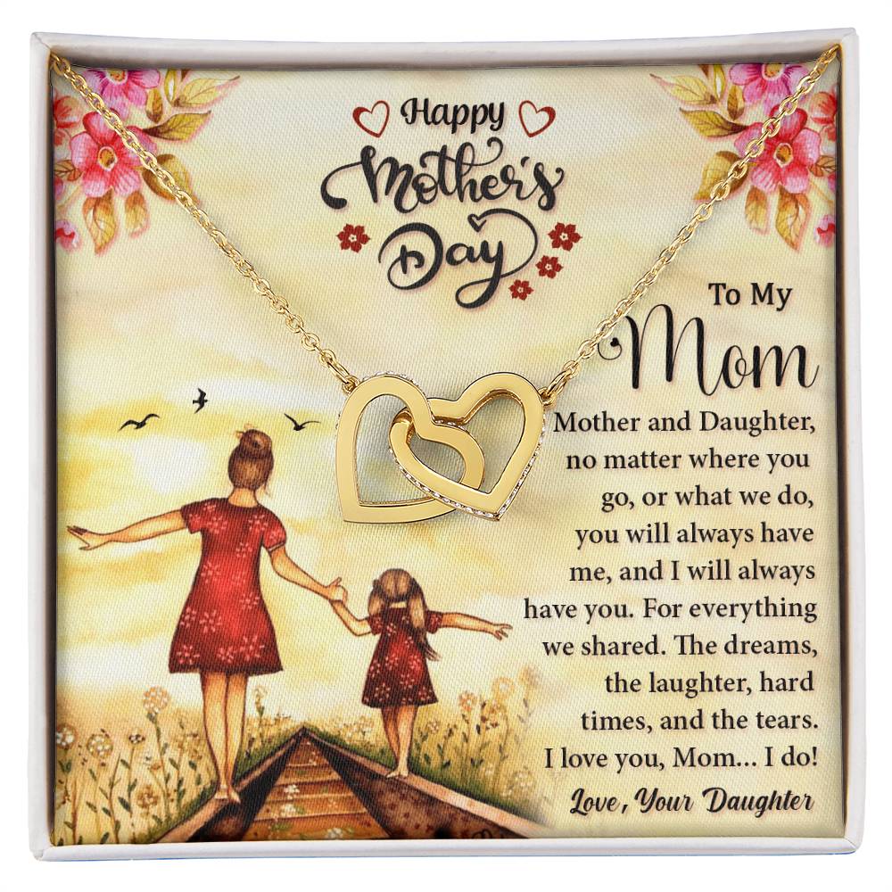 Mother And Daughter Twin Hearts Necklace Interlocking Hearts Necklace