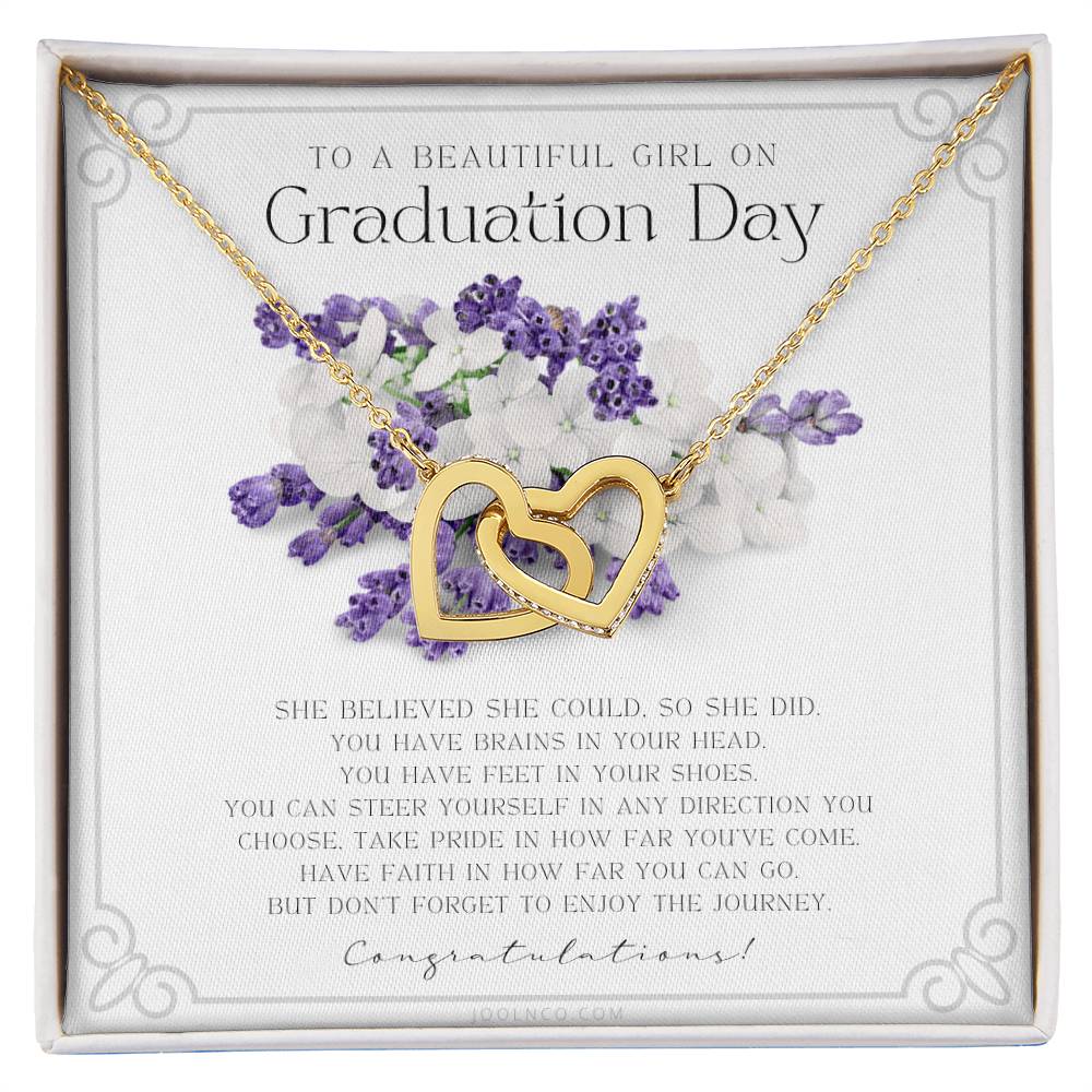 Graduation Gift Necklace For Daughter College Graduation Gift For Her High School Senior Graduation Mba Phd Master Class Of Interlocking Hearts Necklace