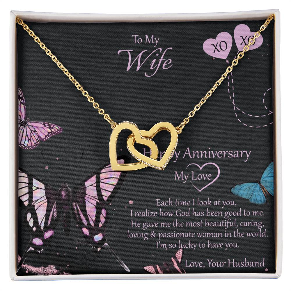 Special And Unique Gift For Wife Interlocking Hearts Necklace