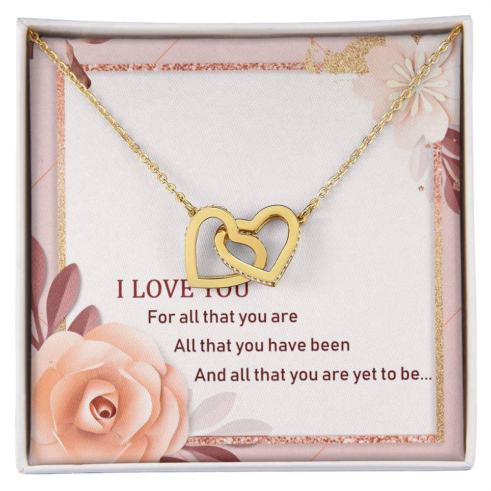 To My Love Interlocking Hearts Necklace Message Card