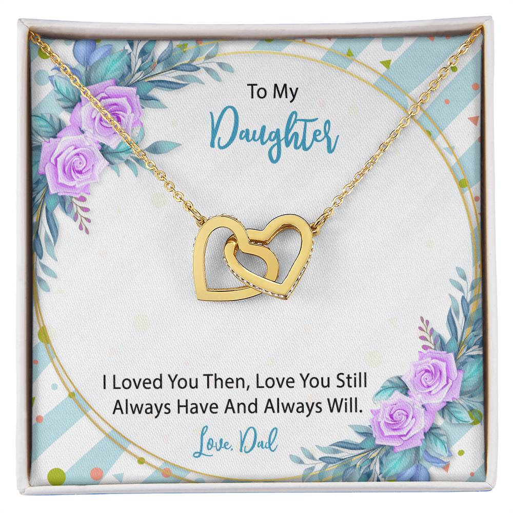 To My Daughter From Dad Interlocking Hearts Necklace