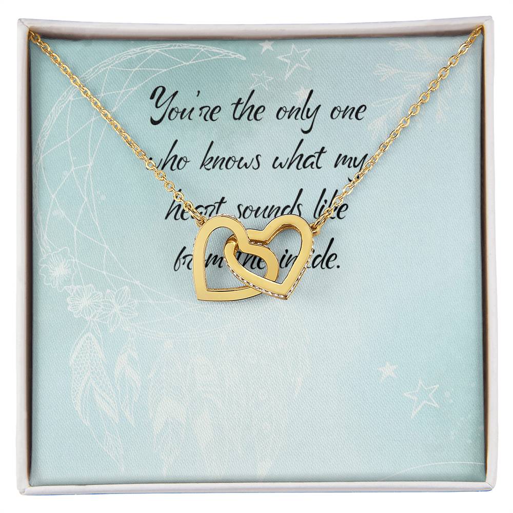 You Are The Only One Who Knows What My Heart Sounds Like From Inside - Interlocking Heart Necklace Interlocking Hearts Necklace