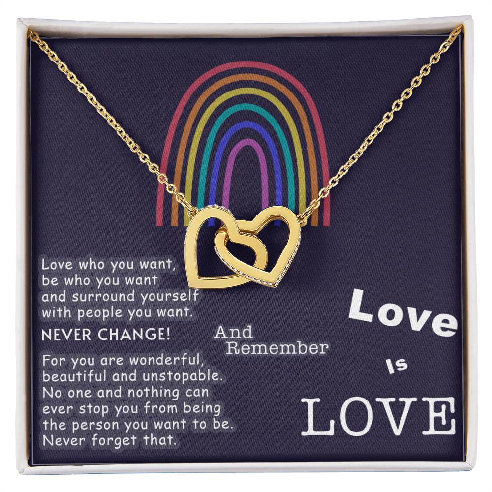 Lesbian Jewelry Lesbian Pride Necklace Lesbian Gift For Girlfriend Lesbian Couple Gift Lgbt Couple Gift Gift For Gay Pride Girlfriend Interlocking Hearts Necklace