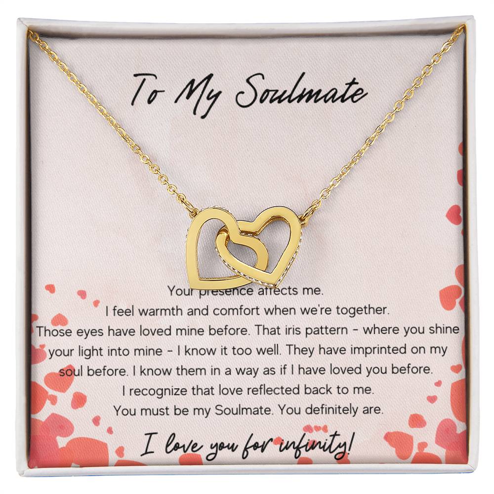 To My Soulmate Interlocking Hearts Necklace