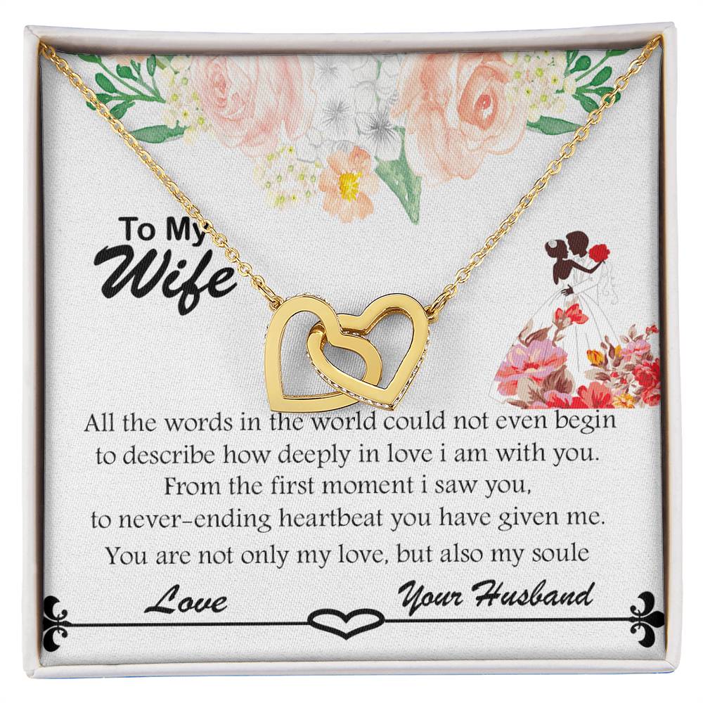 Gift For Wife To Show Just How Deeply In Love You Are. Interlocking Hearts Necklace
