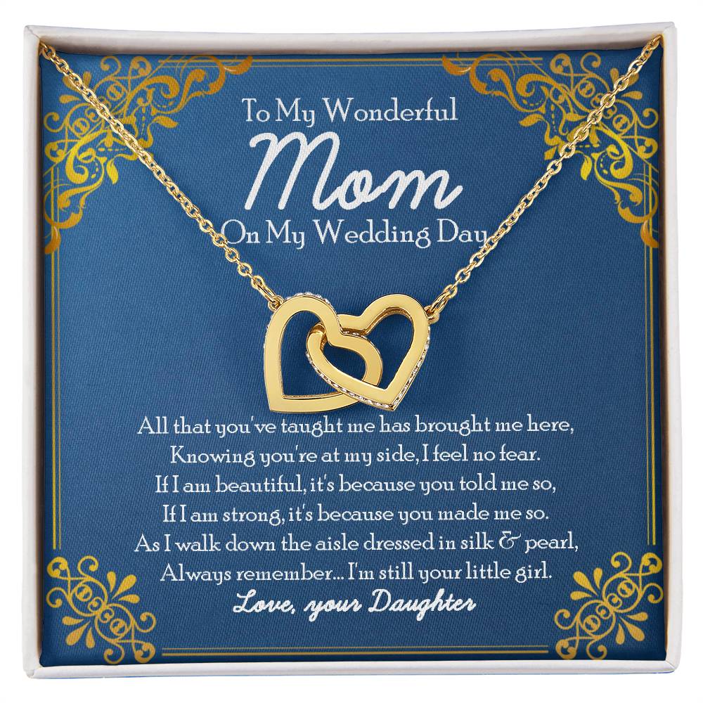 Interlocking Heart Necklace Mother Of The Bride Gift From Daughter Mom Of Bride Present Jewelry Necklace As Wedding Gift Bridal Party Rehearsal Dinner Interlocking Hearts Necklace