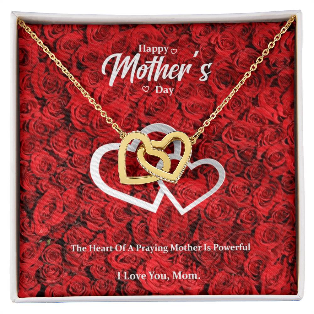Heart Of A Praying Mother Interlocking Hearts Necklace