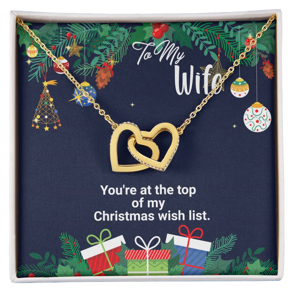 You'Re At The Top Of My Christmas Wish List Two Hearts Interlocked Together As A Symbol Of Never-Ending Love Necklace. Interlocking Hearts Necklace