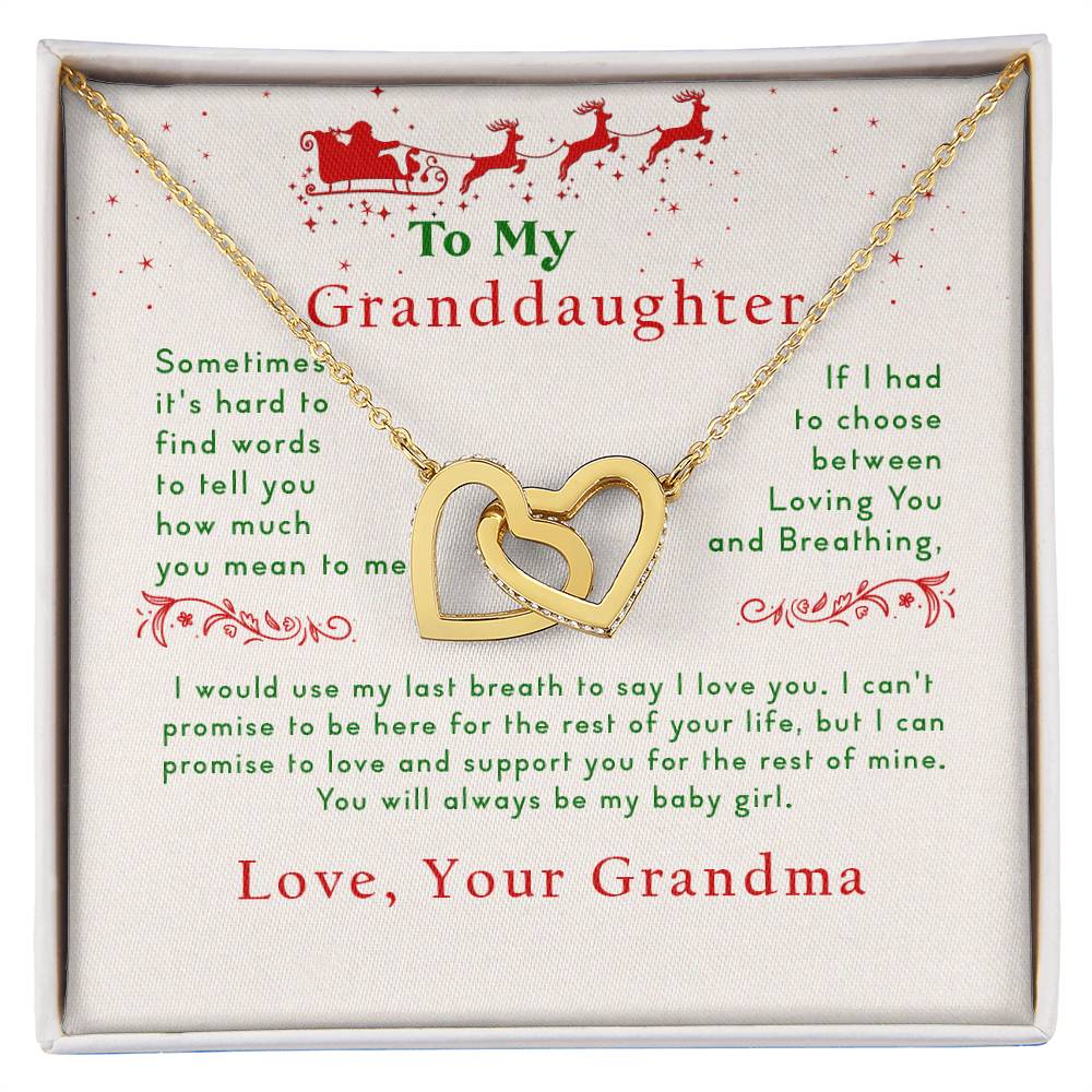 Collection Granddaughter - Christmas - Gift From Grandma Interlocking Hearts Necklace