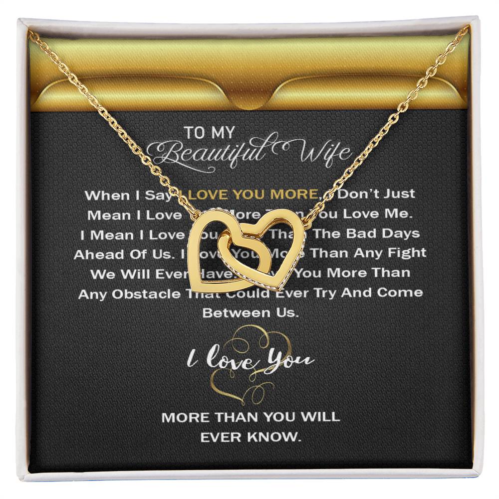 Interlocking Hearts Necklace For Wife