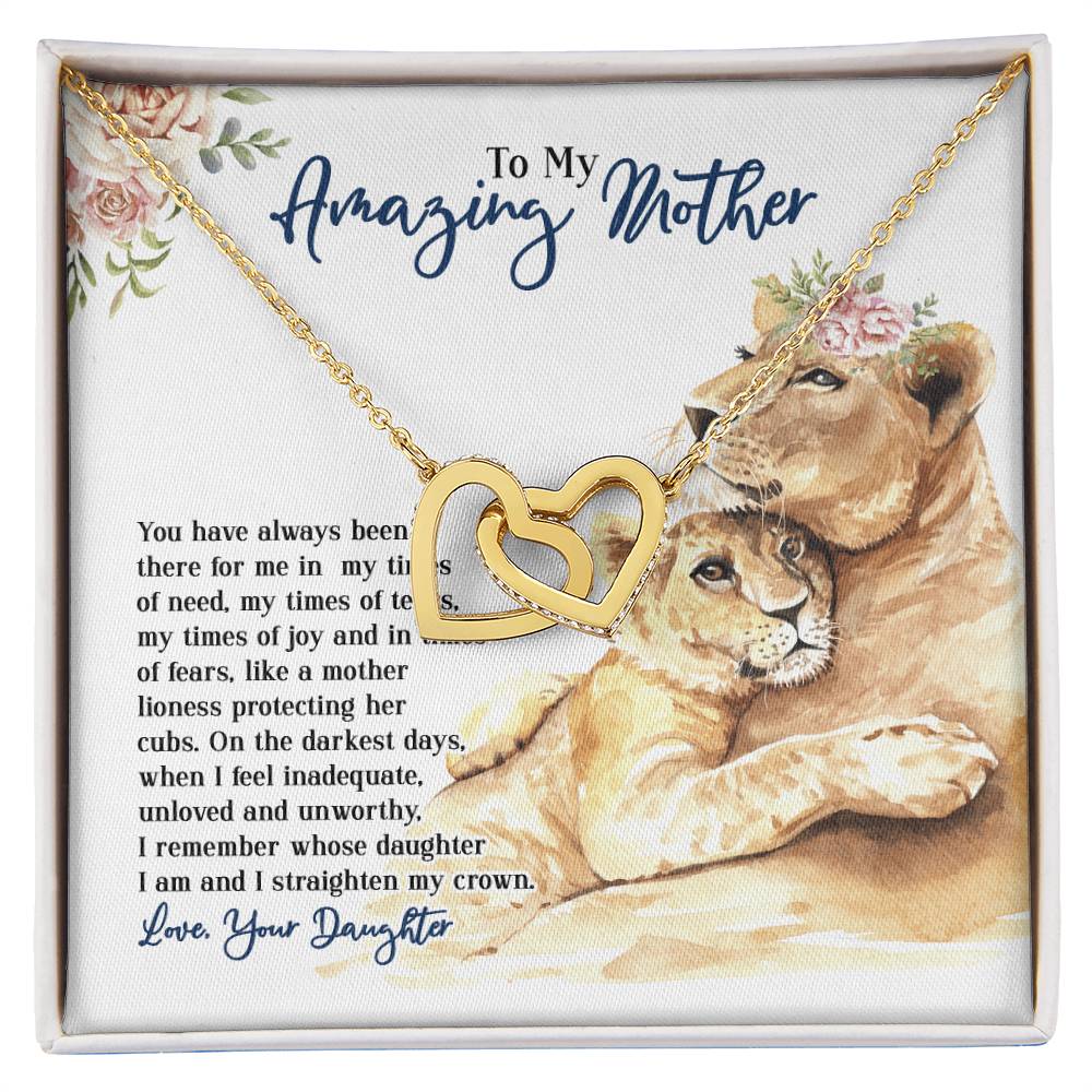 To My Amazing Mother - You Have Always Been There - From Daughter Interlocking Hearts Necklace