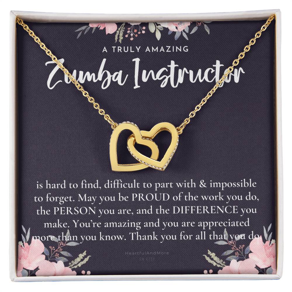 Gift For Zumba Instructor Zumba Instructor Appreciation Gift A Truly Amazing Zumba Instructor Gift Interlocking Hearts Necklace