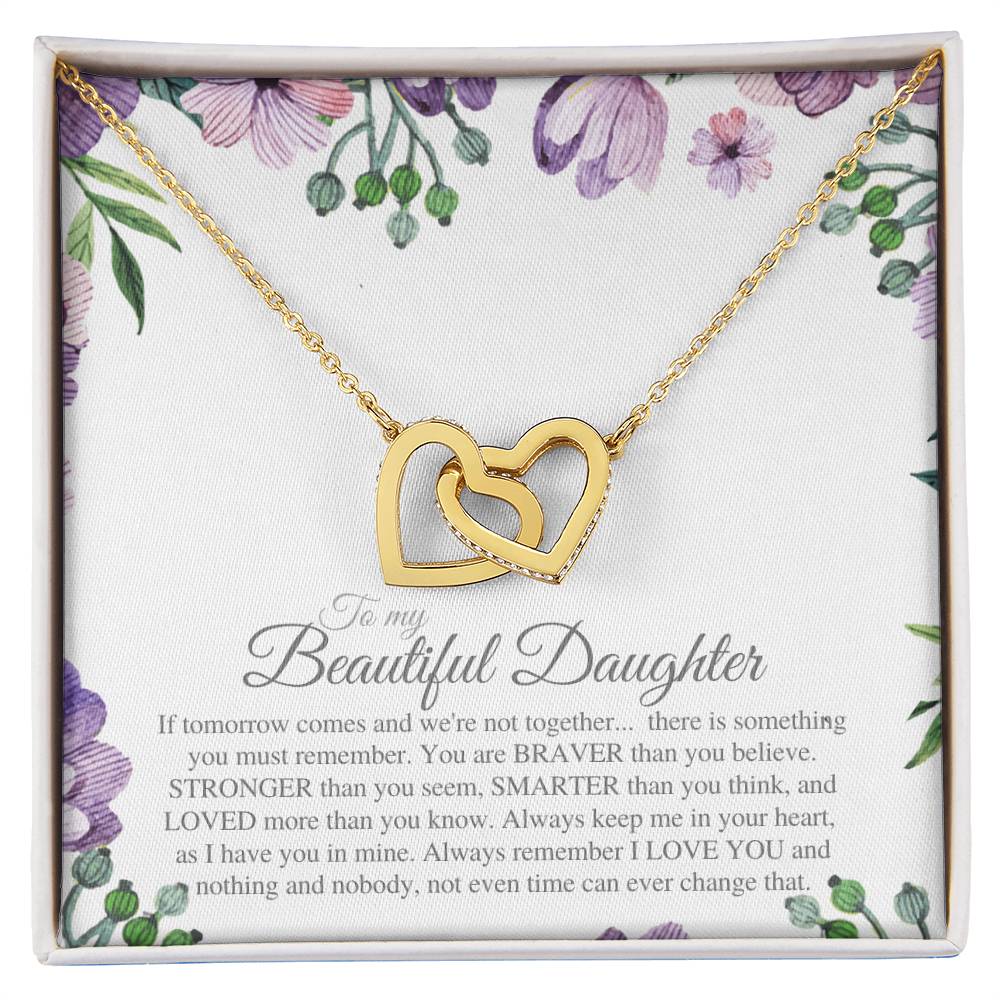 To My Daughter - Interlocking Hearts Necklace - Ilmd02