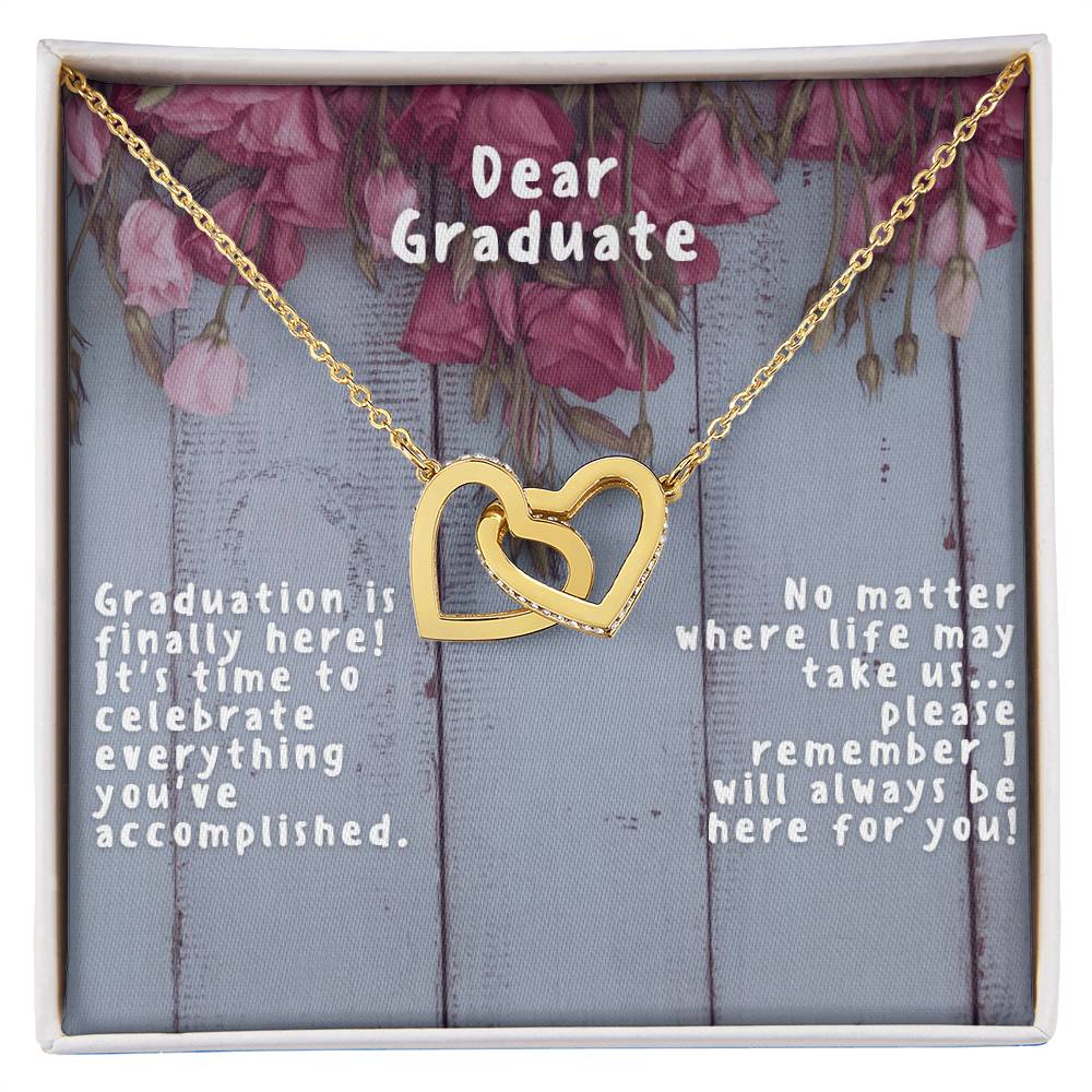 Graduation Interlocking Hearts Soft Primrose Necklace Interlocking Hearts Necklace