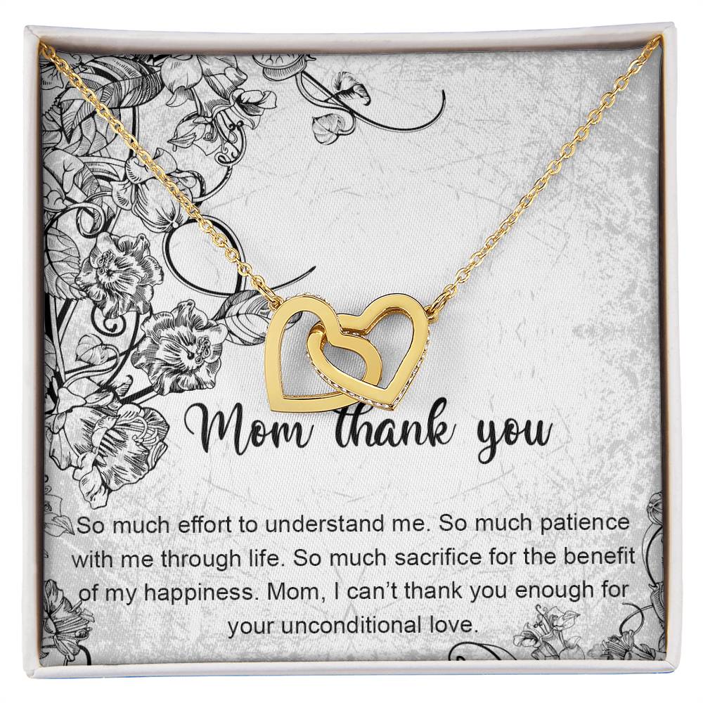 Mom Thank You Mother'S Day Gift Necklace Jewelry Gift For Mom From Daughter Son Appreciation Gift For Mother Interlocking Hearts Necklace