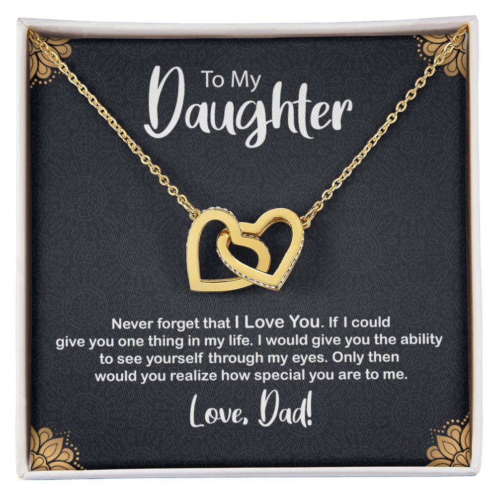 To My Daughter Gift Box Interlocking Hearts Necklace