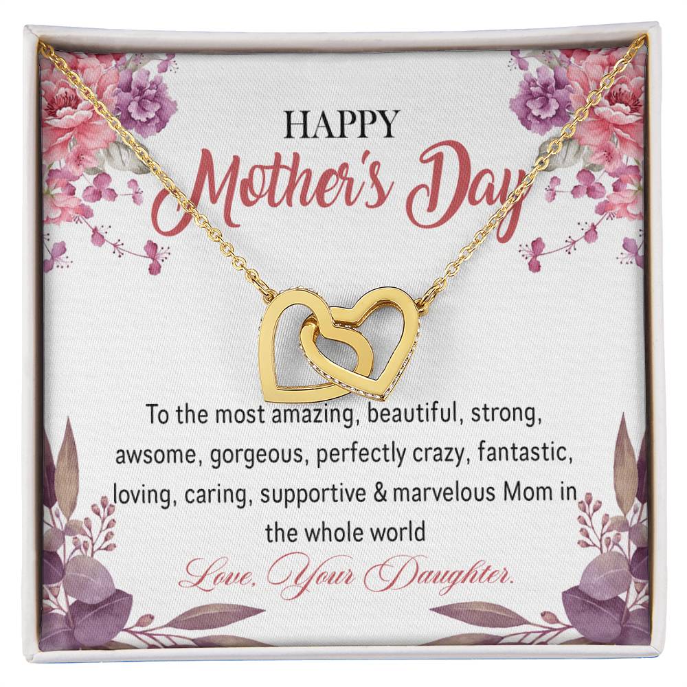 Interlocking Hearts Happy Mother'S Day To The Most Amazing Mom Interlocking Hearts Necklace
