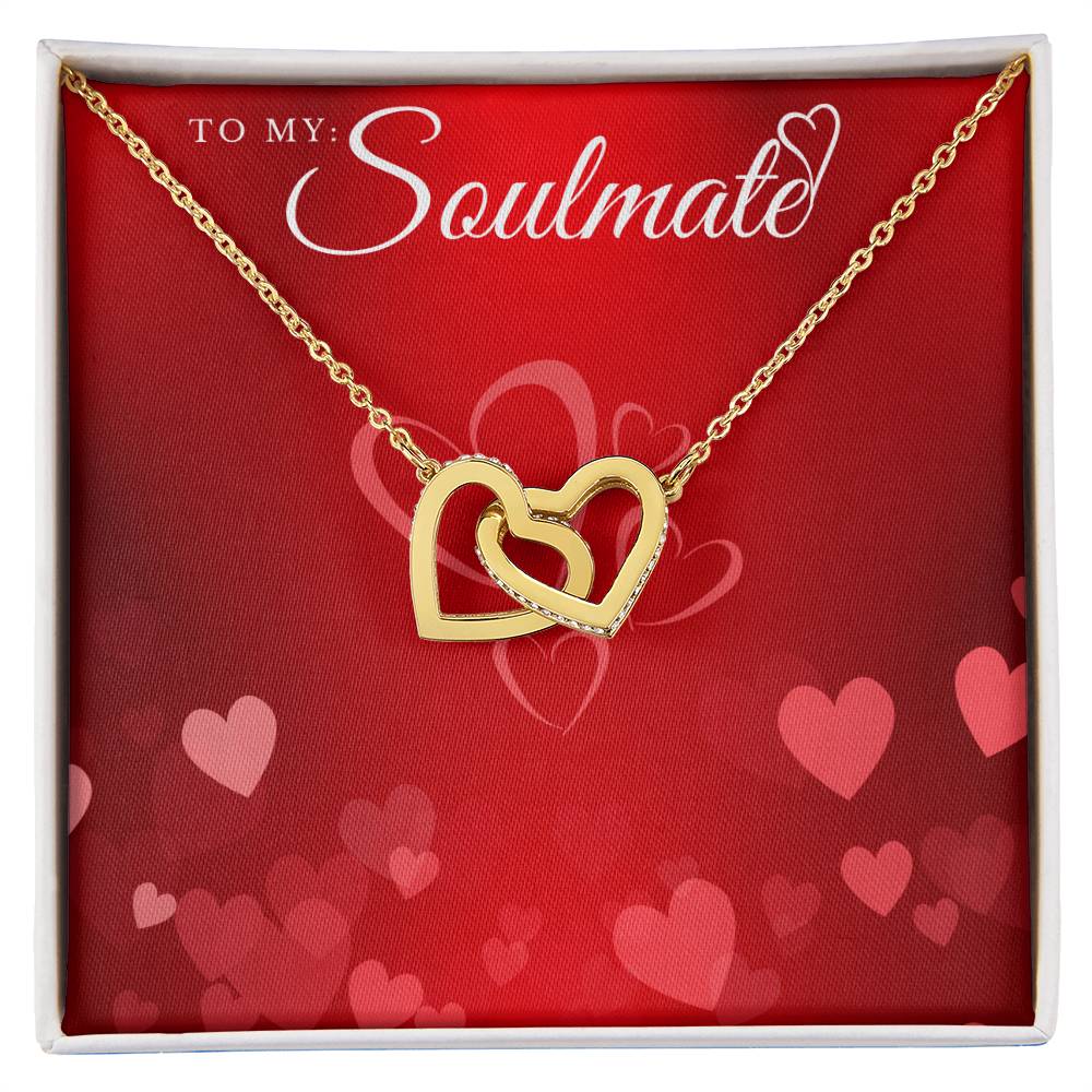 To My Soulmate Lux Necklace Gift Set Interlocking Hearts Necklace