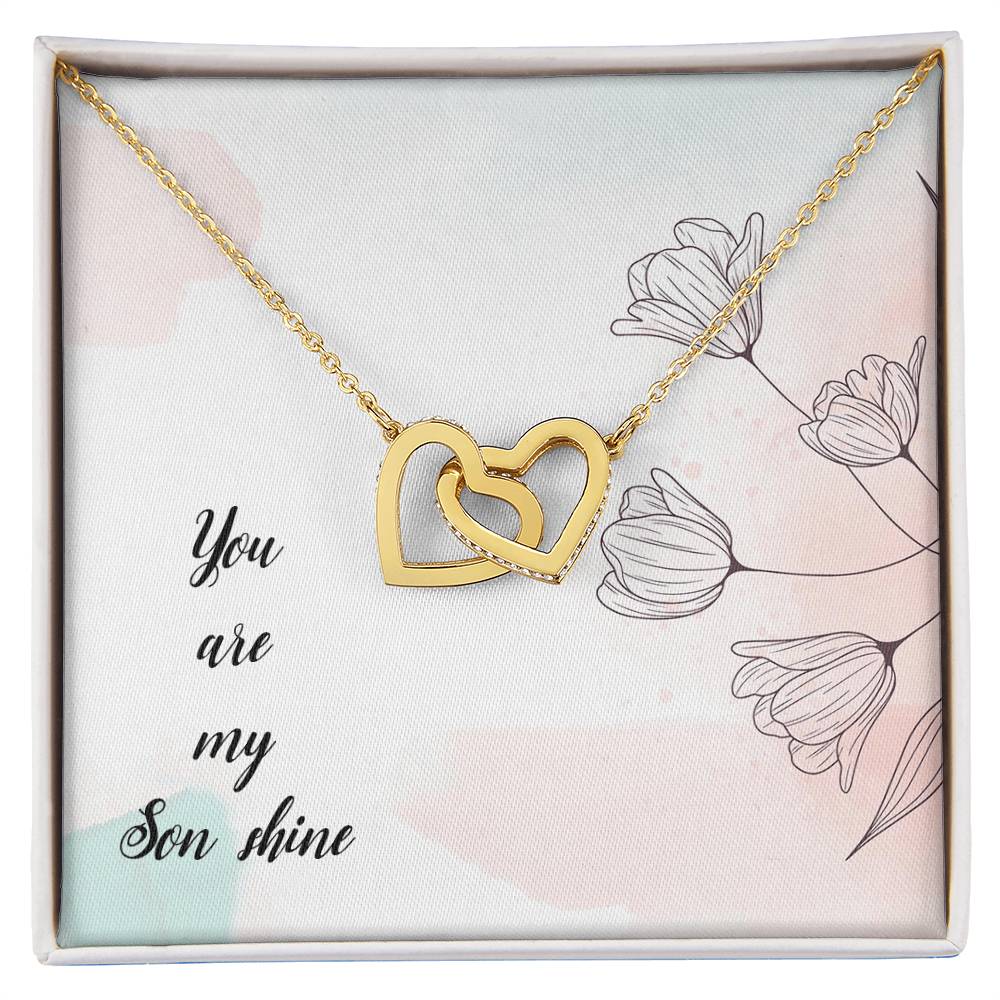 You Are My Son Shine - Interlocking Heart Necklace Interlocking Hearts Necklace