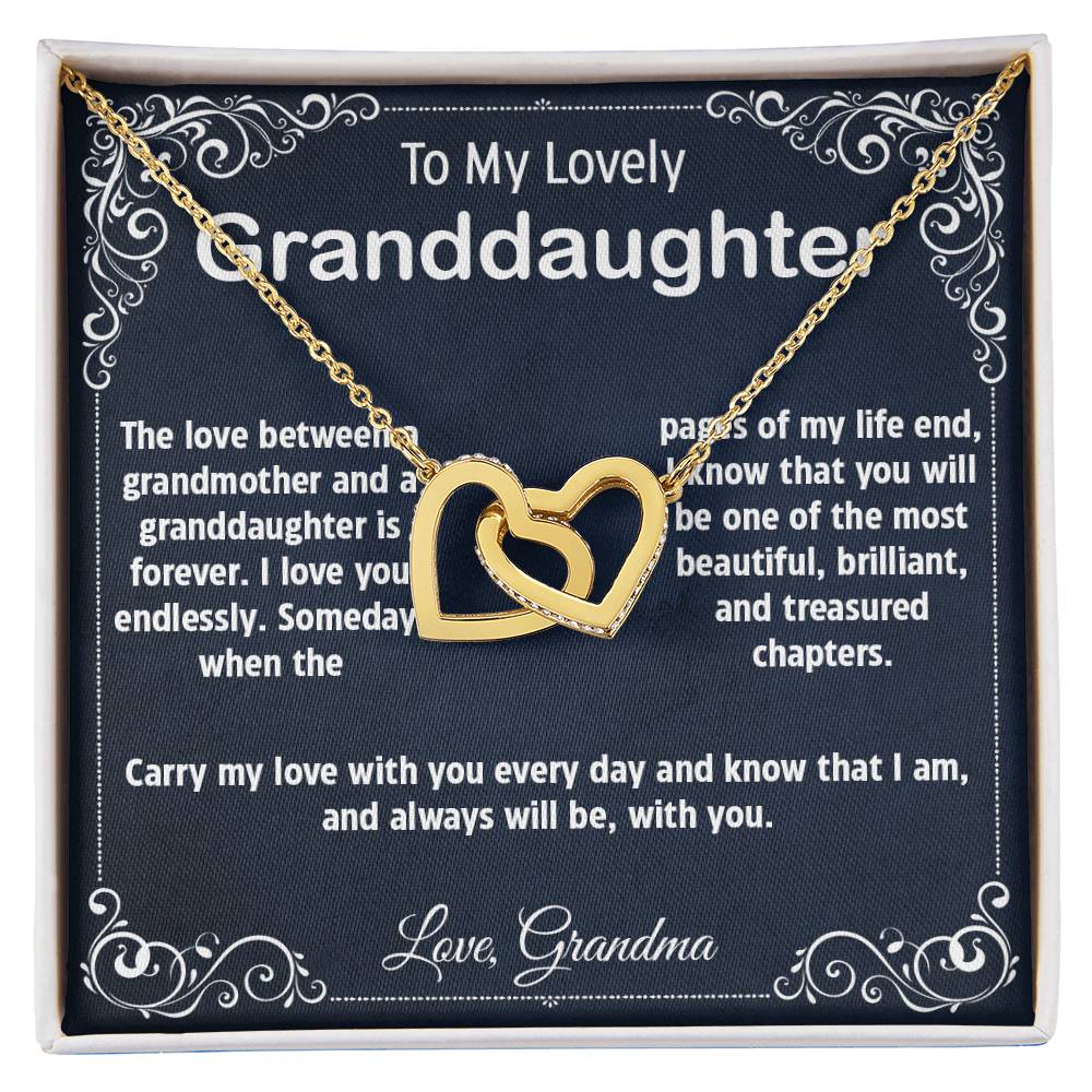 Granddaughter Gift From Grandma Grandmother To Granddaughter To My Granddaughter Necklace Granddaughter Birthday Graduation Gift Interlocking Hearts Necklace