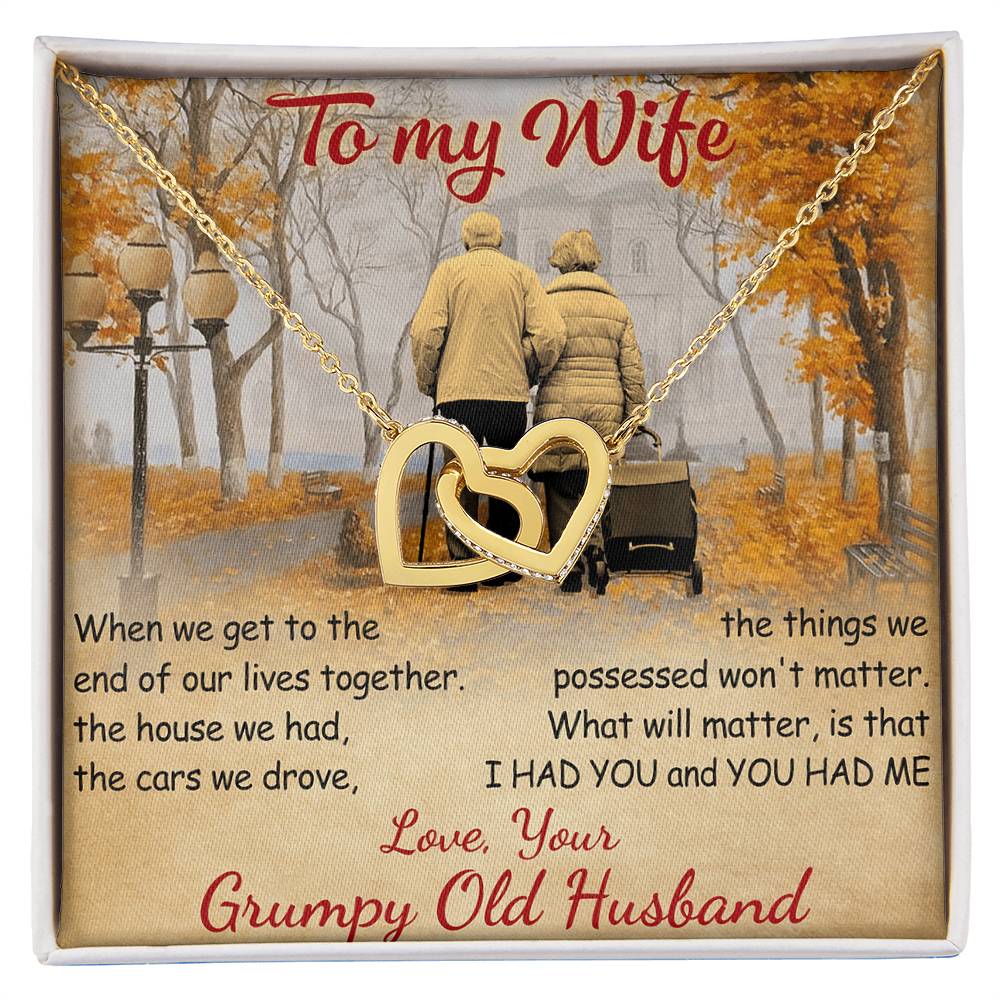 Our Lives Together - Great Gift For Wife Interlocking Hearts Necklace