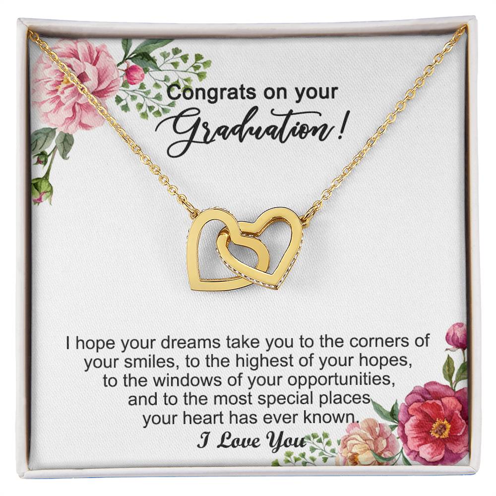 Graduation Gift For Girls Graduation Day - Necklace Interlocking Hearts Necklace