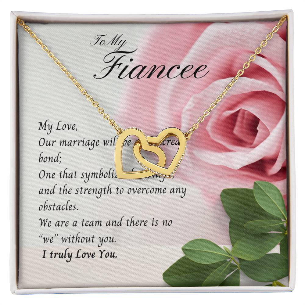 To My Fiancee Necklace Interlock Hearts Promise Gift Birthday Gift Wedding Gift Christmas Gift Interlocking Hearts Necklace