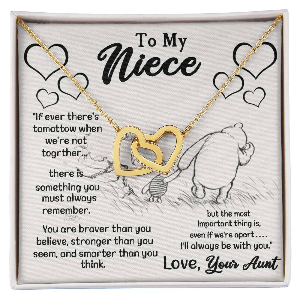 To My Niece Love Your Aunt Interlocking Hearts Necklace Gift For Niece Niece Gift From Aunt Niece Necklace Niece Birthday Gift