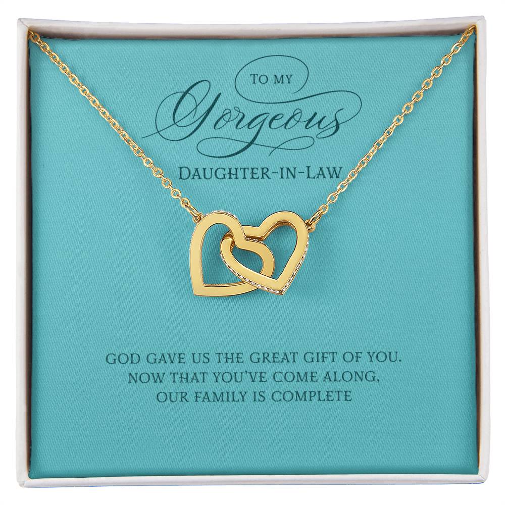 Daughter-In-Law Gift On Wedding Day Future Daughter In Law Wedding Gift For Bride From Mother Or Father In Law Interlocking Hearts Necklace