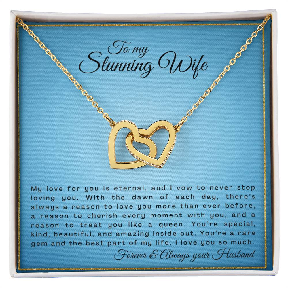 Gift For Wife My Love For You Is Eternal Interlocking Hearts Necklace