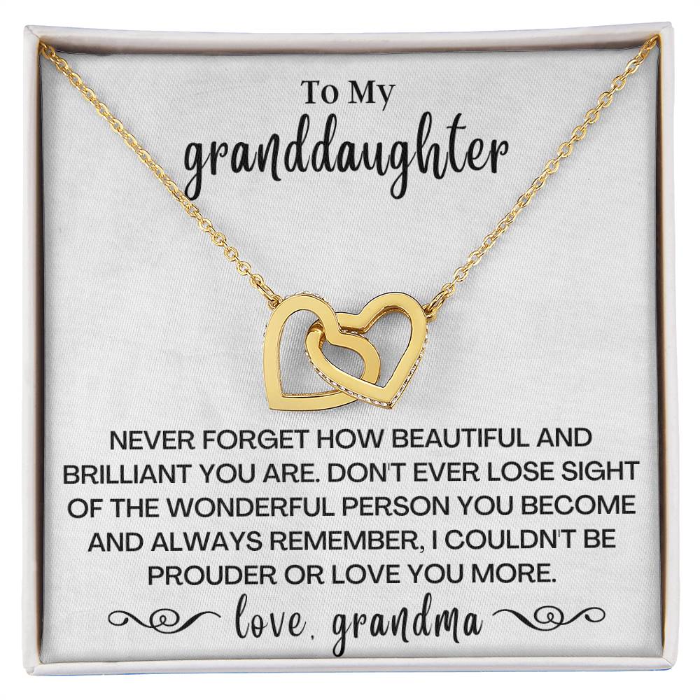 Never Forget How Beautiful - Interlocking Hearts Necklace - Gd09