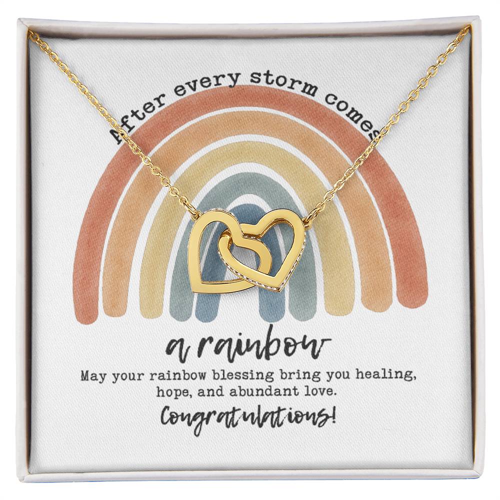 After Every Storm Comes A Rainbow Necklace Interlocking Hearts Necklace