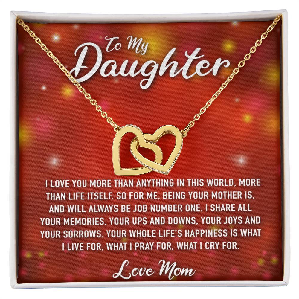 To My Daughter Interlocking Hearts Necklace