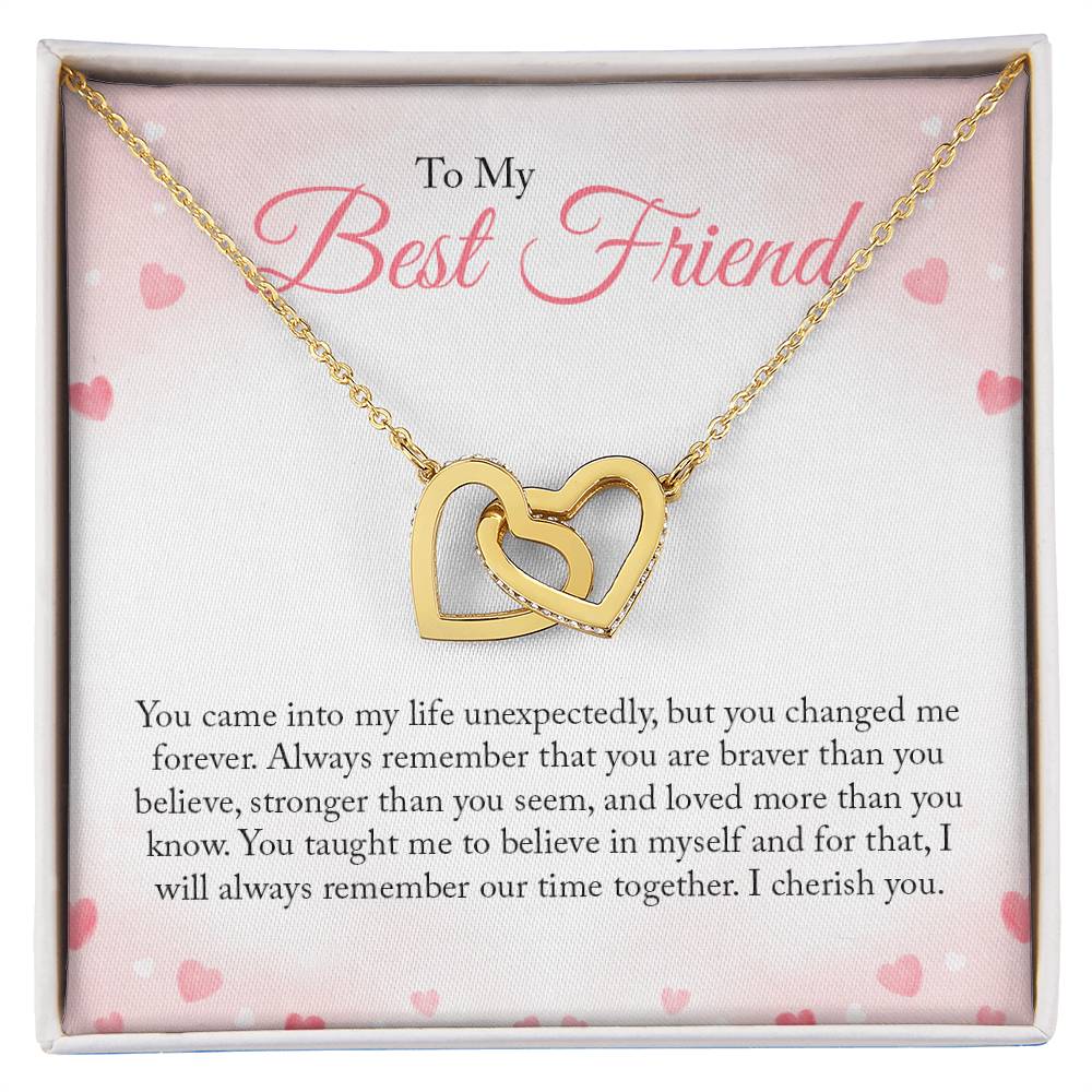 To My Best Friend Necklace Interlocking Hearts Necklace
