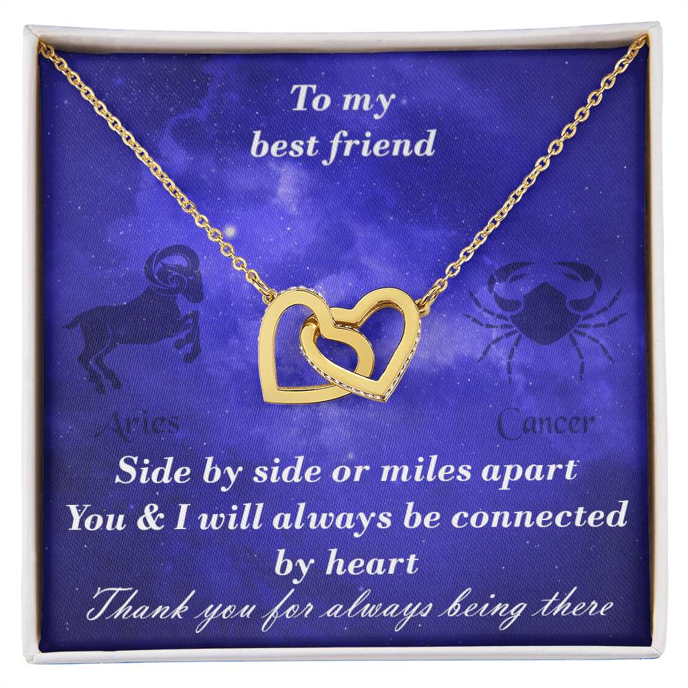 Aries To Cancer Best Friend Interlocked Hearts Necklace Interlocking Hearts Necklace