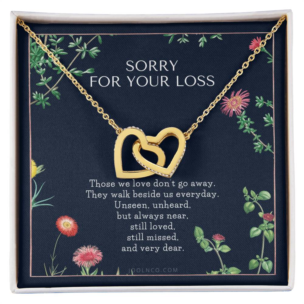 Cat Memorial Necklace Dog Memorial Necklace Pet Memorial Necklace Pet Sympathy Gift Pet Loss Gift Interlocking Hearts Necklace