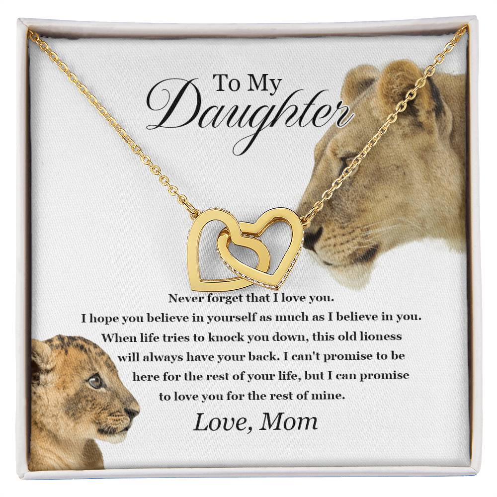 To My Daughter - Interlocking Love Necklace - Tmdt06 Interlocking Hearts Necklace