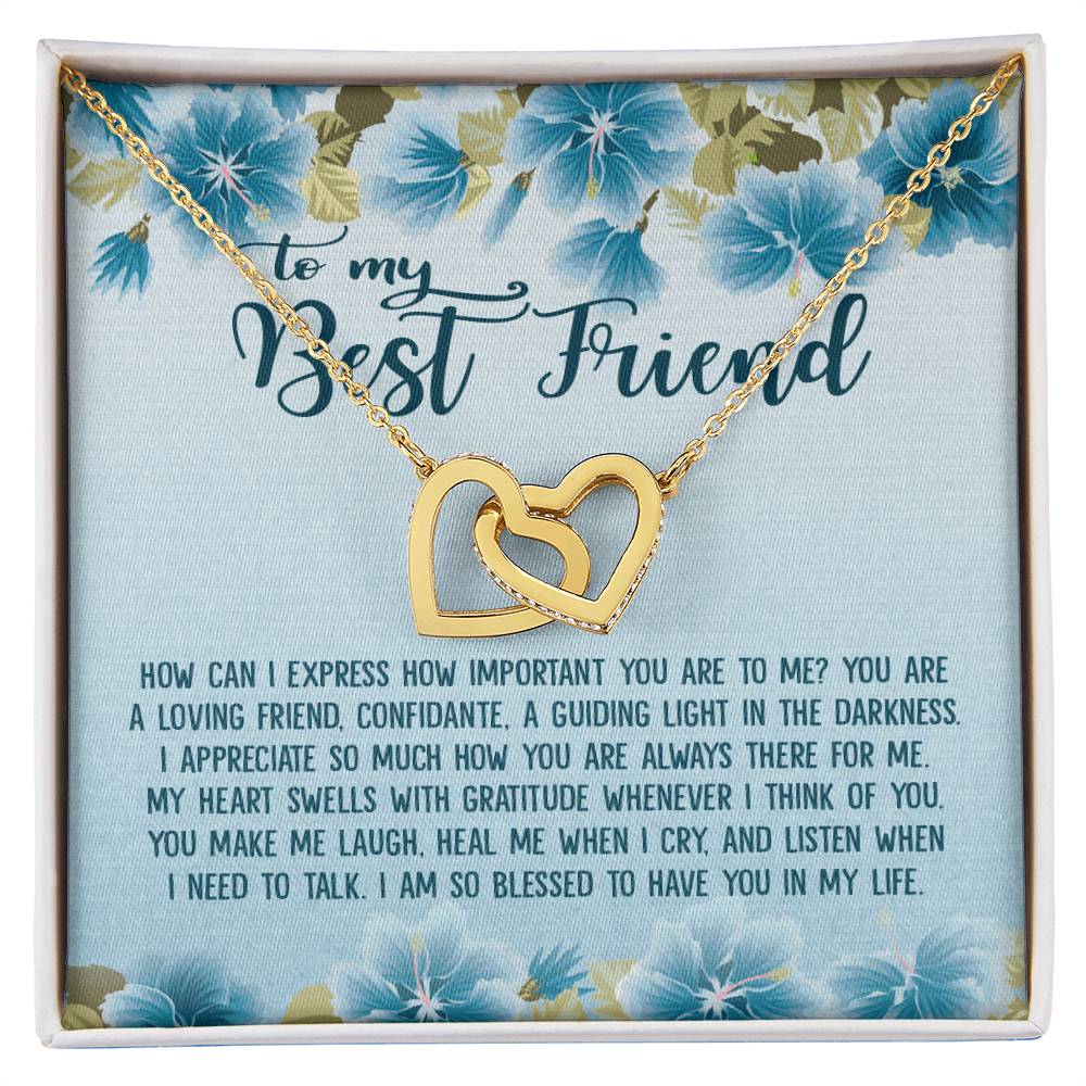 To My Best Friend Gift - Interlocking Heart Necklace Interlocking Hearts Necklace